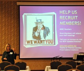 stateconference2012 22 President Darcy O\'Brien-Ginrich presents the officers and update on goals for the year Thursday morning.